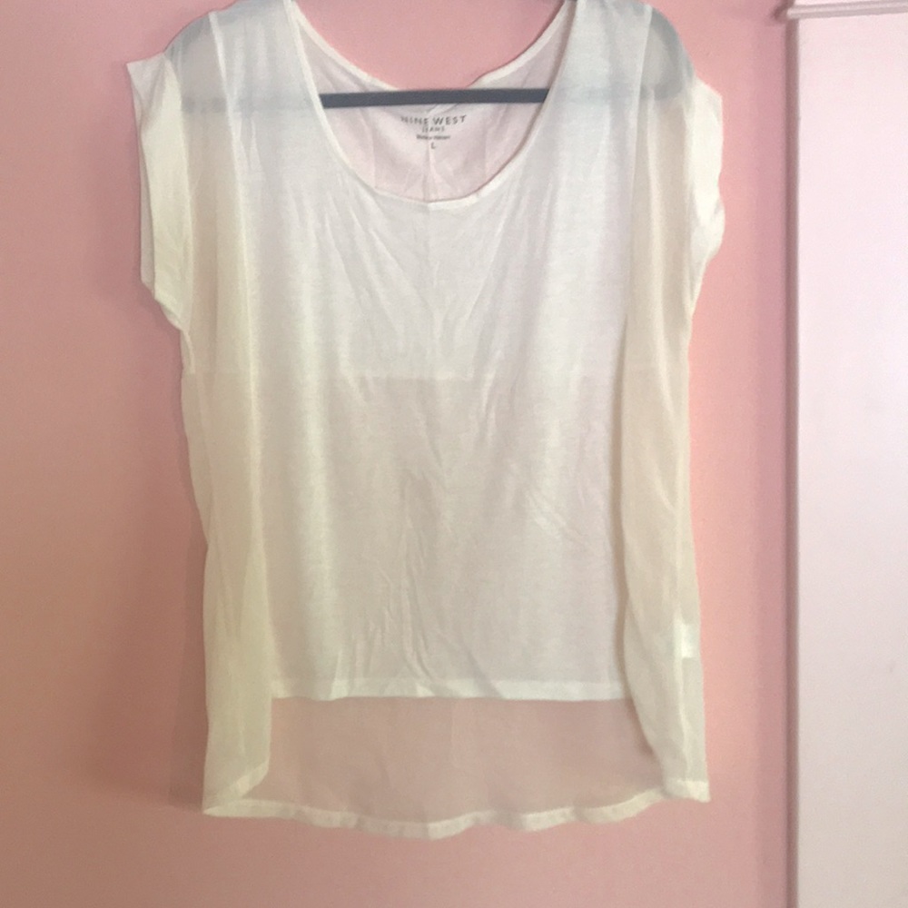 Sheer Nine West short sleeve shirt.